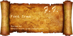 Font Irma névjegykártya
