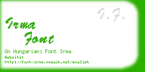 irma font business card